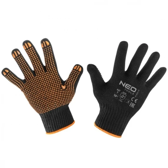 Neo Tools munkavédelmi kesztyű, latex, pamut, 10"
