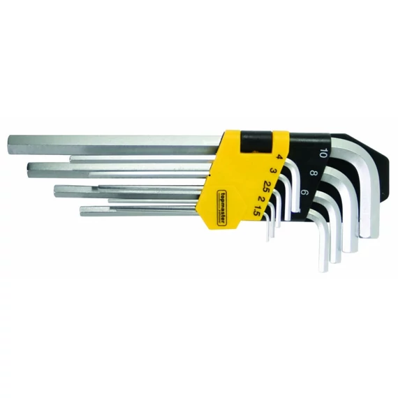 Topmaster Pro imbuszkulcs készlet, 1.5-10mm, 65-175mm, 9db