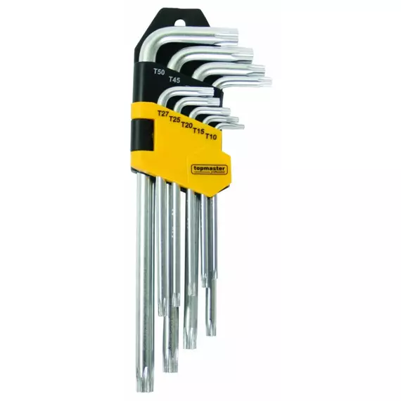 Topmaster Pro furatos Torx kulcskészlet, T10-T50, 9db