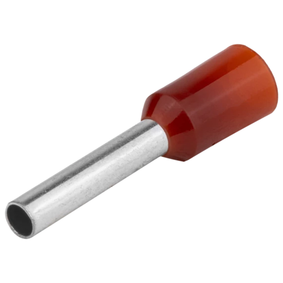 Tracon szigetelt érvéghüvely, ónozott elektrolit réz, piros, 1mm2, 14.6mm