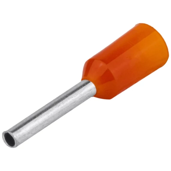 Tracon szigetelt érvéghüvely, ónozott elektrolit réz, narancs, 0.5mm2, 16mm