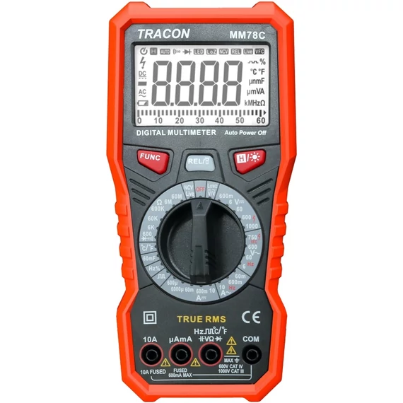 Tracon MM78C digitális multiméter, 750V, 10A