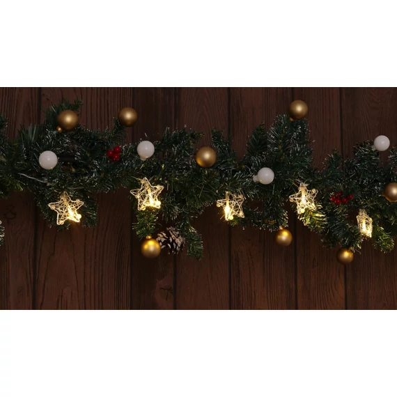 Tracon X22059 karácsonyi fényfüzér, csillag, fém, 1.35m, 10LED, 3000K