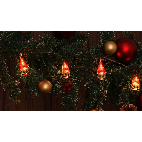 Tracon X22069 karácsonyi fényfüzér, manó, 90cm, 10LED, 3000K