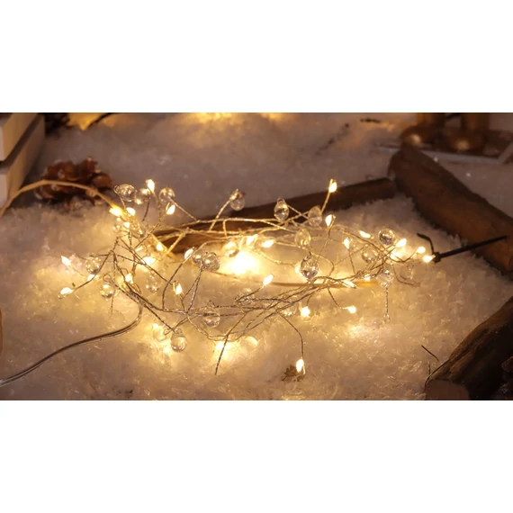 Tracon X23016 karácsonyi fényfüzér cseppel, 1.2m, 40LED, 3000K