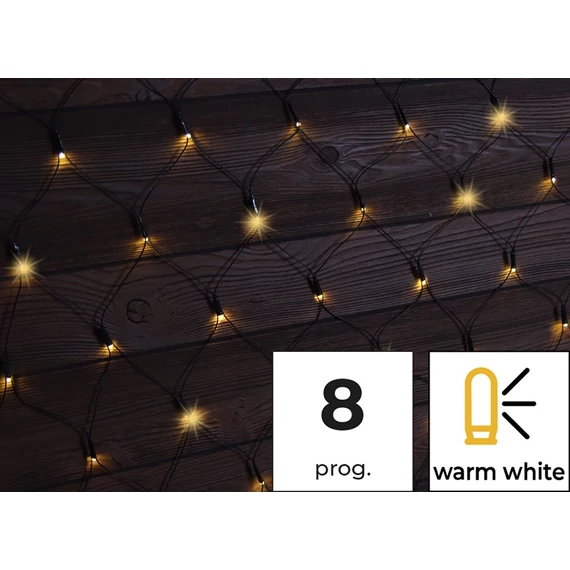 Tracon X22032 karácsonyi fényháló, kül-és beltéri, 220LED, meleg fehér