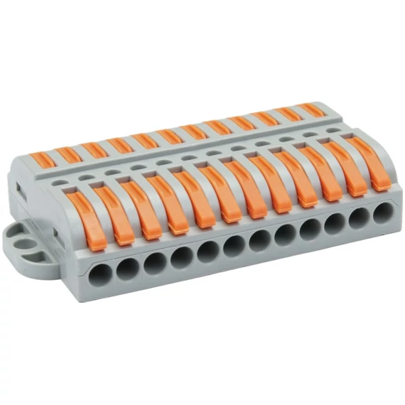 Tracon csavar nélküli vezetékösszekötő, toldó, nyitható, 24 vezeték, 0.5-4mm2, 32A