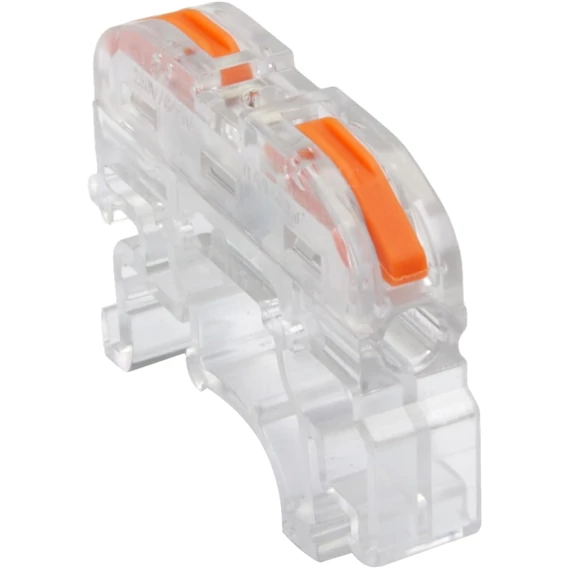 Tracon csavar nélküli vezetékösszekötő, toldó, nyitható, átlátszó, 2 vezeték, 0.5-4mm2, 32A
