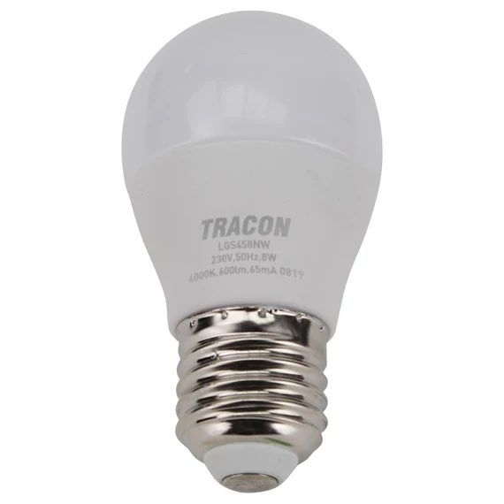 Tracon LED izzó Samsung chippel, G45, E27, 8W, 4000K