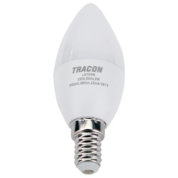Tracon LED izzó Samsung chippel, gyertya, E14, 7W, 3000K