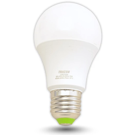Tracon SMD LED izzó, A60, E27, 10W, 4000K