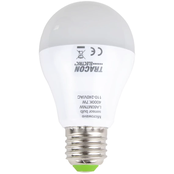 Tracon SMD LED izzó mozgásérzékelővel, E27, 7W, 4000K