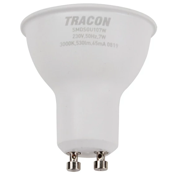 Tracon SMD LED spot izzó Samsung chippel, GU10, 7W, 3000K
