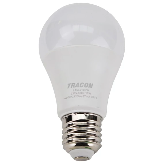 Tracon LED izzó Samsung chippel, A60, E27, 10W, 4000K