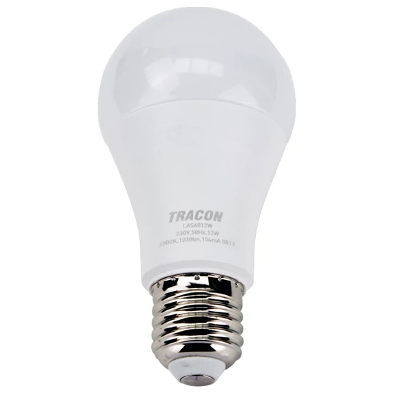 Tracon LED izzó Samsung chippel, A60, E27, 12W, 3000K