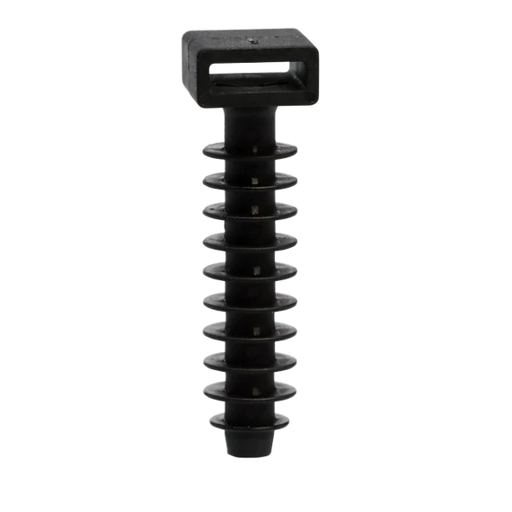 Tracon beüthető kábelkötegelő tipli, UV-álló, 10.6x3.1mm, fekete