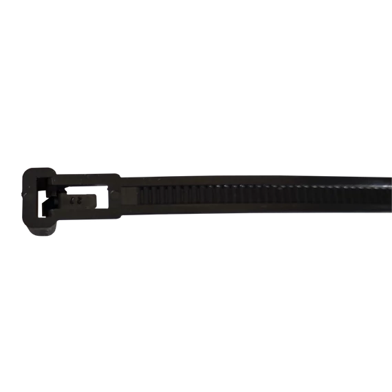 Tracon nyitható kábelkötegelő, 7.6x200mm, fekete