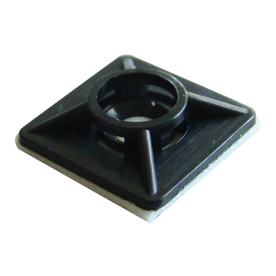 Tracon öntapadós 4oldalt fűzhető kötegelő talp, fekete, 20x20mm