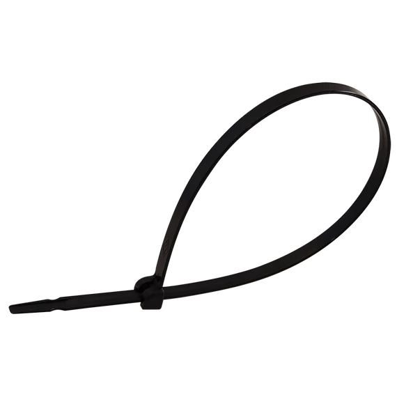con UV-álló fémnyelves kábelkötegelő, fekete, 208×3.6mm