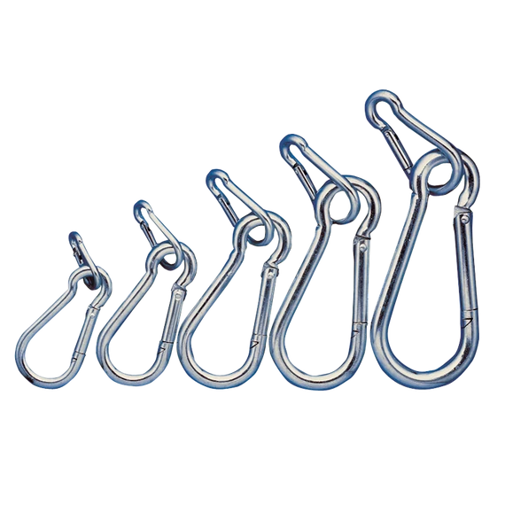 Tracon karabiner, rugós, acél, 500N, 5mm