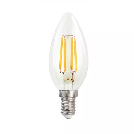 UltraTech filament gyertya LED izzó, meleg fehér, E14, 4W, 470lm