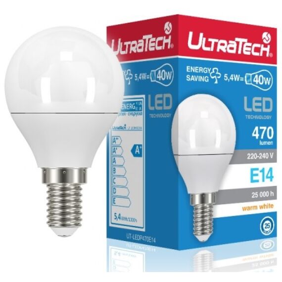 Ultratech LED gömb izzó E14 5,5W (500lumen)
