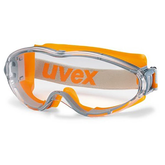 Uvex Ultrasonix szemüveg, víztiszta lencsével, narancs gumipánttal