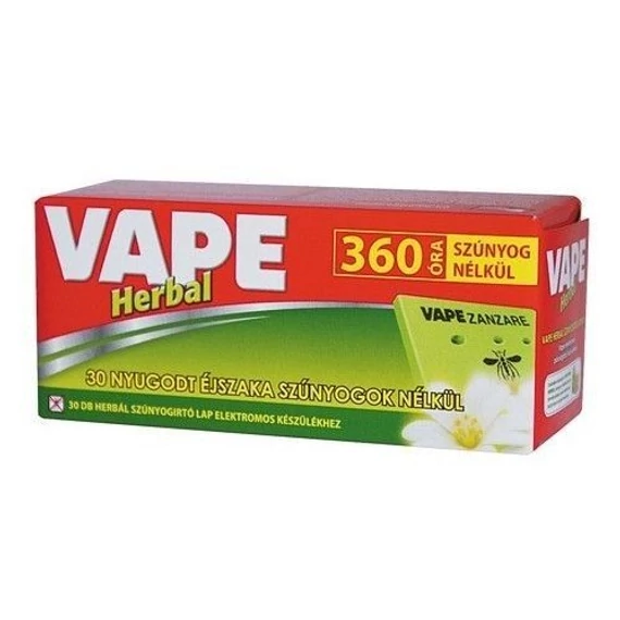 Vape szúnyogírtó lap Herbal 360 órás, 30db-os