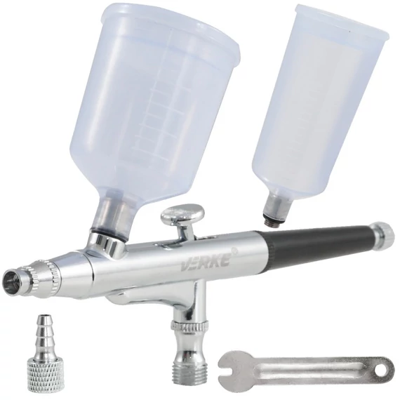 Verke V81286 airbrush festékszóró pisztoly két tartállyal 0,3mm