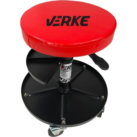 Verke műhelyszék, forgatható ülőke tálcával, 41-52cm, 135kg-ig