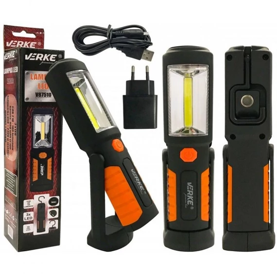 Verke Cob LED szerelőlámpa mágnessel 2W, Li-ion, 800mAh