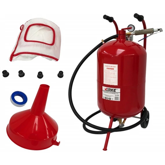 Verke homokfúvó gép, 19L, 4.5-8bar, piros