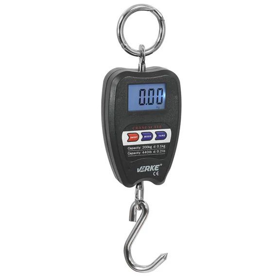 Verke digitális akasztós mérleg, 200kg