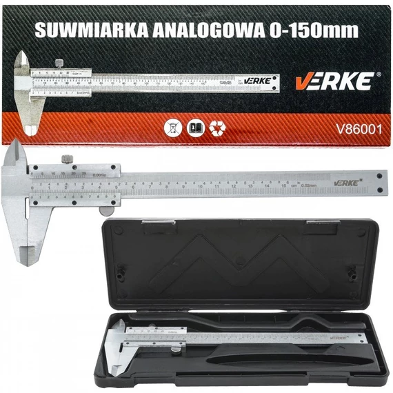 Verke tolómérő műanyag dobozzal,  0-150mm