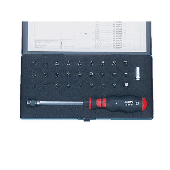 Würth biztonsági bitkészlet, C és E 6.3, 1/4&quot;, 29 darabos