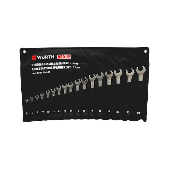 Würth RedLine csillag-villáskulcs készlet, rövid 6-22mm 17 részes