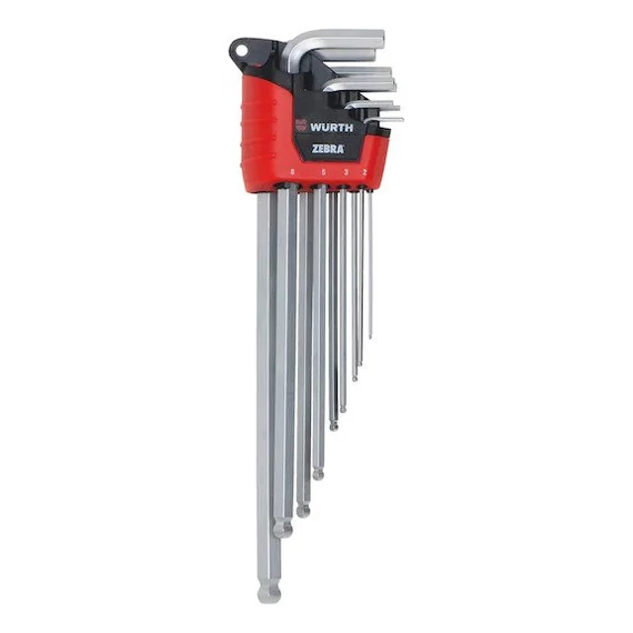 Würth imbuszkulcs készlet, gömbfejű, SW1.5-10, 9 részes