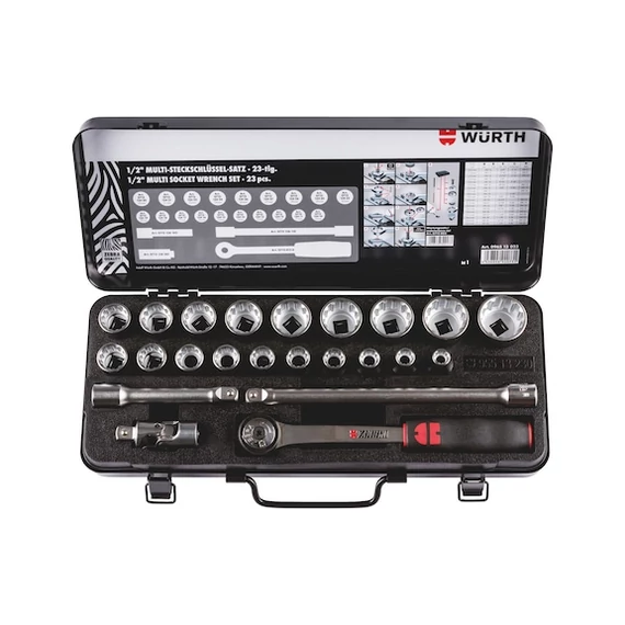Würth 1/2&quot;-os multi dugókulcs készlet, 23 részes
