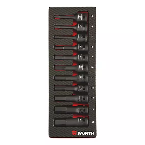 Würth 1/2&quot; gépi dugókulcs készlet, hatlapú 2.4.1, 11 részes