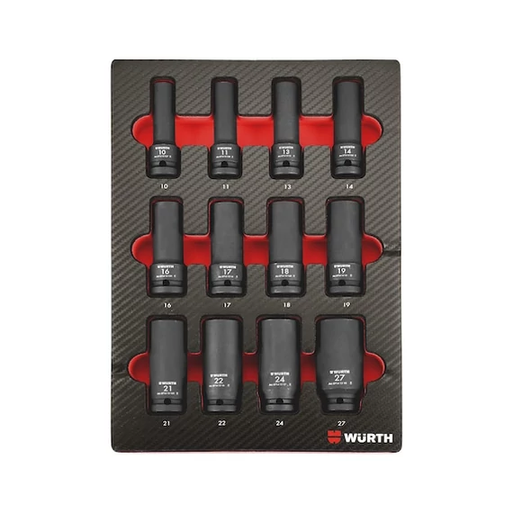Würth 1/2&quot; gépi dugókulcs készlet, belső hatlapú 4.4.1, 12 részes