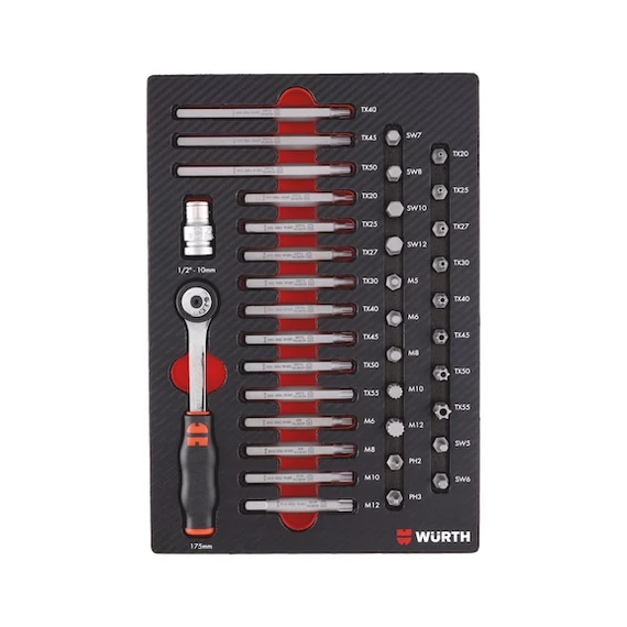 Würth vegyes bitkészlet, 8.4.1, 38 részes