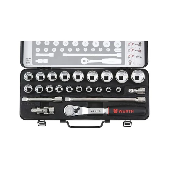 Würth 1/2&quot; dugókulcs készlet, porvédett 24db-os