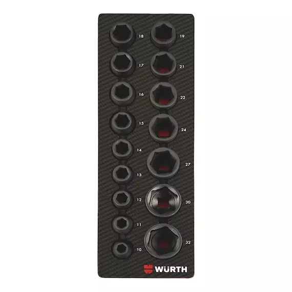 Würth gépi dugókulcs készlet, belső hatlapú 1/2”, 2.4.1, 16 részes