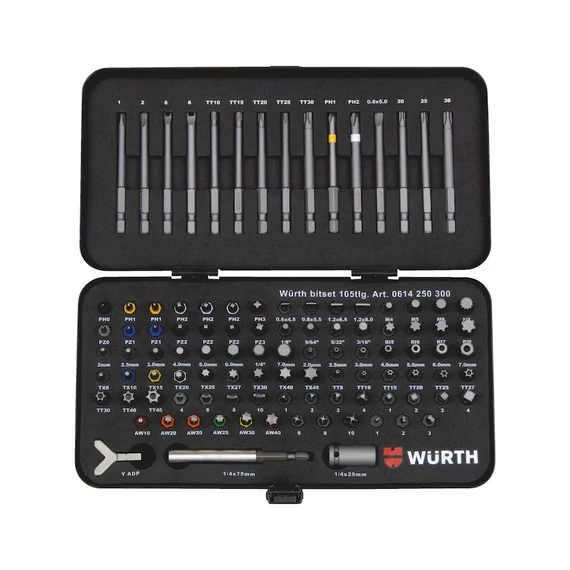 Würth bitkészlet, 105 darabos
