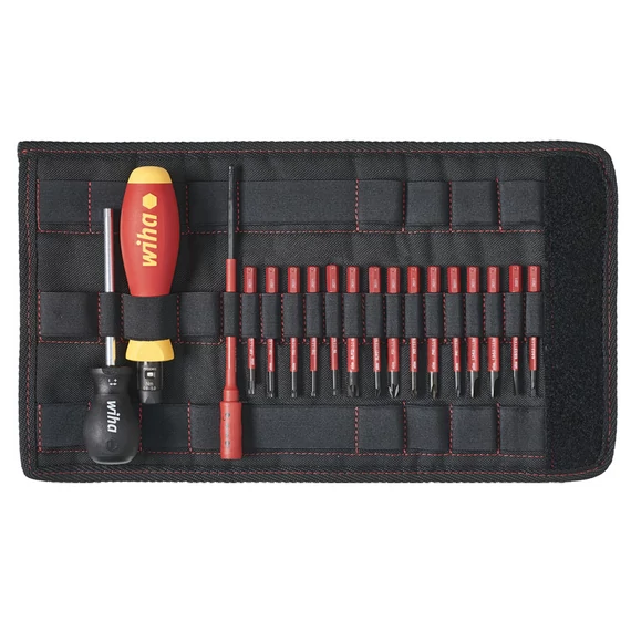 Wiha TorqueVario szigetelt nyomaték csavarhúzó készlet, 0.8-5Nm, SL+PH+PZ+SL/PZ+Torx, 18 részes