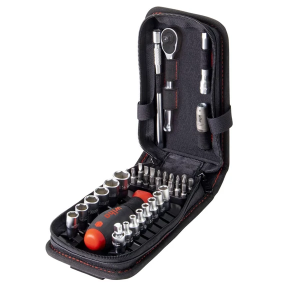 Wiha dugókulcs- és bit készlet, övcsipeszes táska, 1/4&quot;, 4-14mm, 39 részes