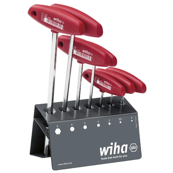 Wiha T-nyelű imbuszkulcs készlet, munkapadállvány, SW2-8mm, 7 részes