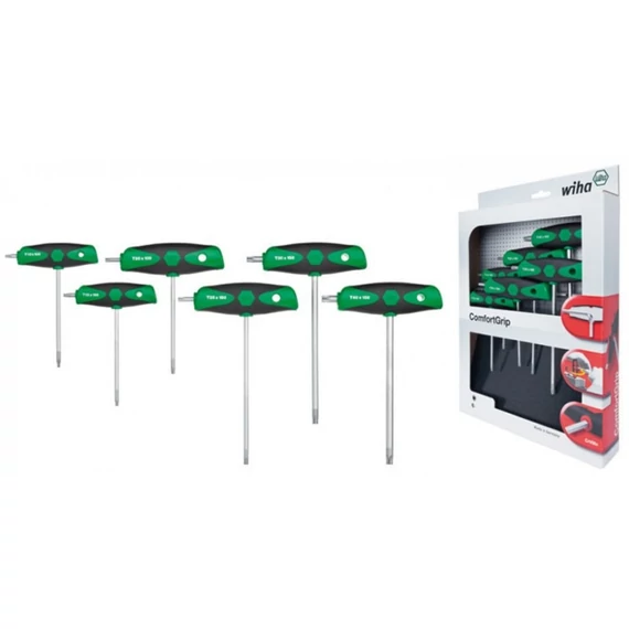Wiha ComfortGrip T-nyelű Torx kulcs készlet, T10-40, 6 részes