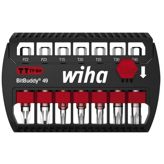 Wiha BitBuddy TY-bitkészlet, Pozidriv+Torx, 49mm, 7 részes