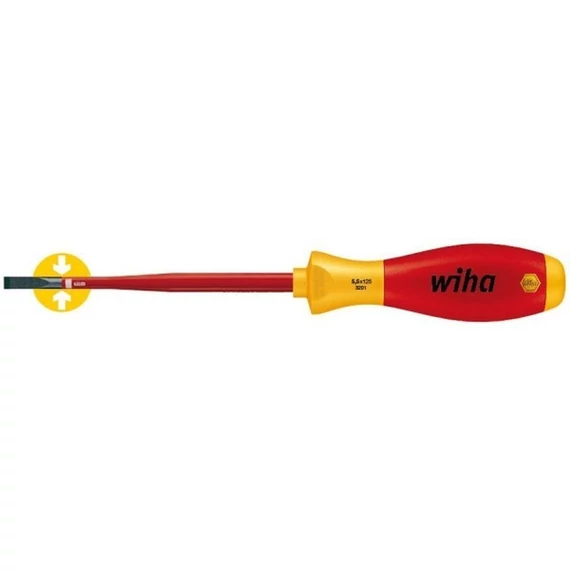 Wiha SoftFinish electric slimFix lapos csavarhúzó, VDE, SL5.5x125mm